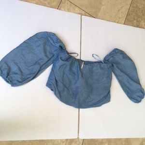 Free People cambray linen off the shoulder top